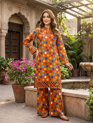 2 Pcs Ladies Suit  Des  128